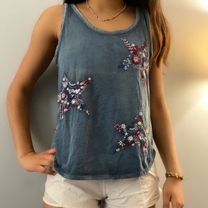 Lucky Brand tank with Embroidered Stars